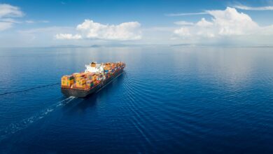 a photo of a container shipping vessel